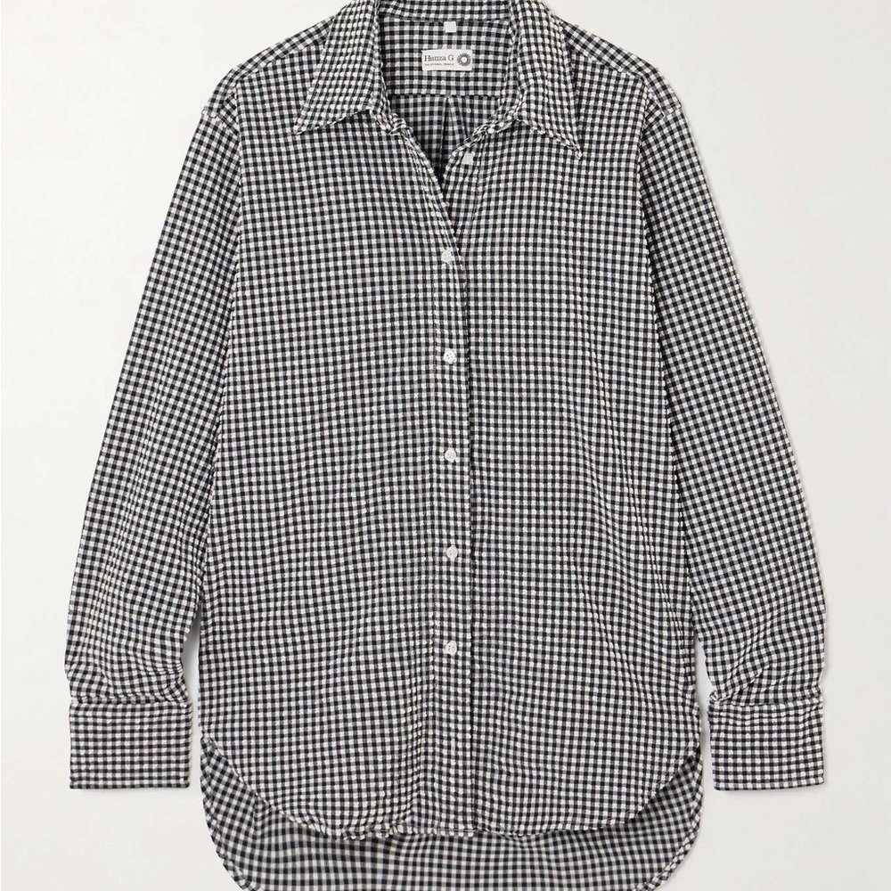 NWT Hunza G black and white gingham shirt NWT